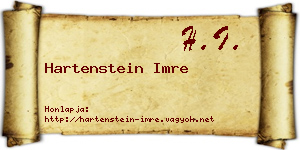 Hartenstein Imre névjegykártya